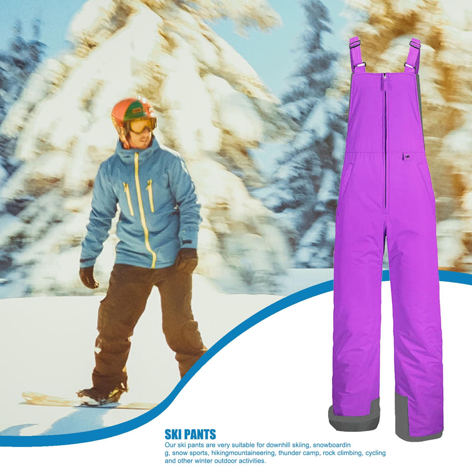 고급 더블 레이어 턱받이 스키 바지 남녀 공용, 방수 방풍 따뜻한 다리 절연 빕 바지